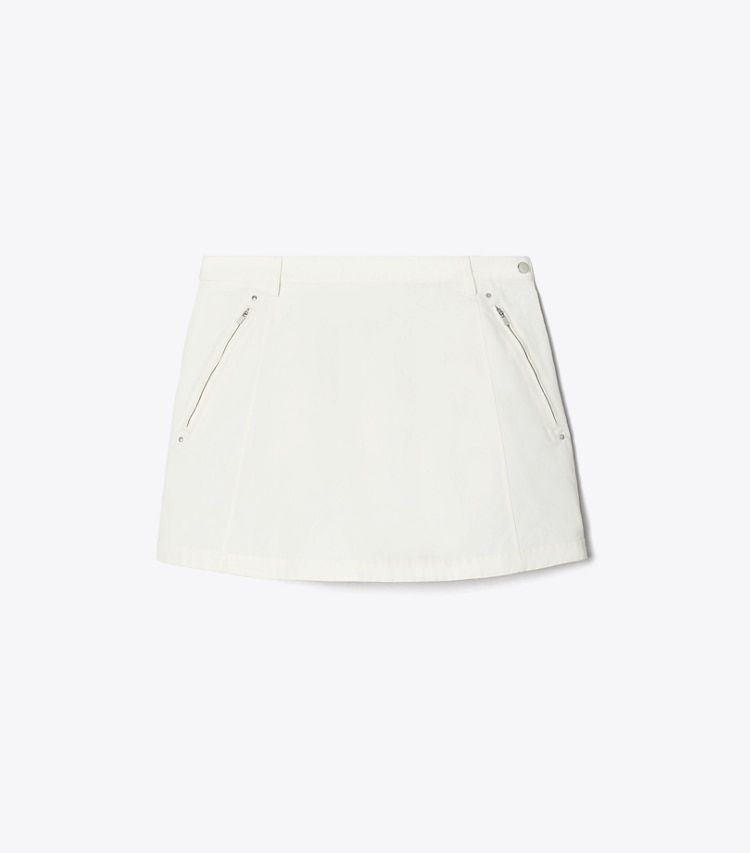 Tory Sport designer bottoms Nylon Twill Skirt in Snow White front