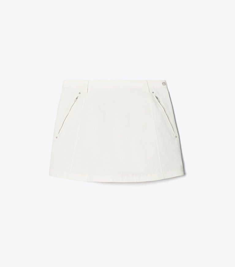 Tory Sport designer bottoms Nylon Twill Skirt in Snow White front