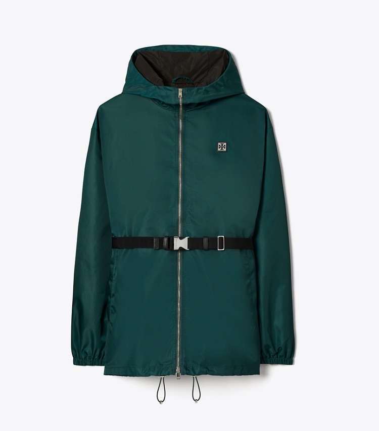 Tory Sport designer jackets Nylon Zip Anorak in Lagoon front