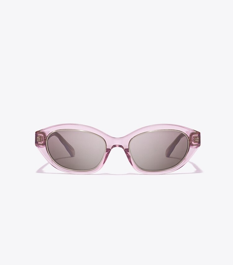 Tory Burch designer occhiali da vista & da sole Occhiali da sole cat-eye Kira in TRANSPARENT PINK/ DARK BROWN front