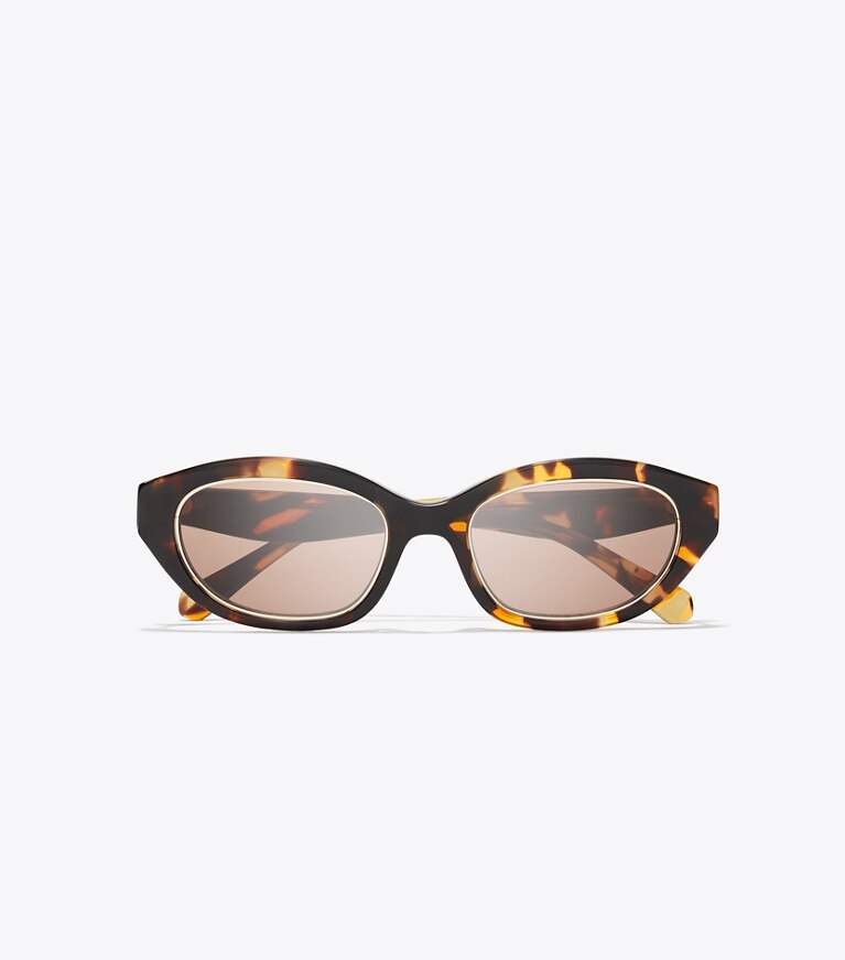 Tory Burch designer occhiali da vista & da sole Occhiali da sole cat-eye Kira in TORTOISE/AMBER BROWN superiore