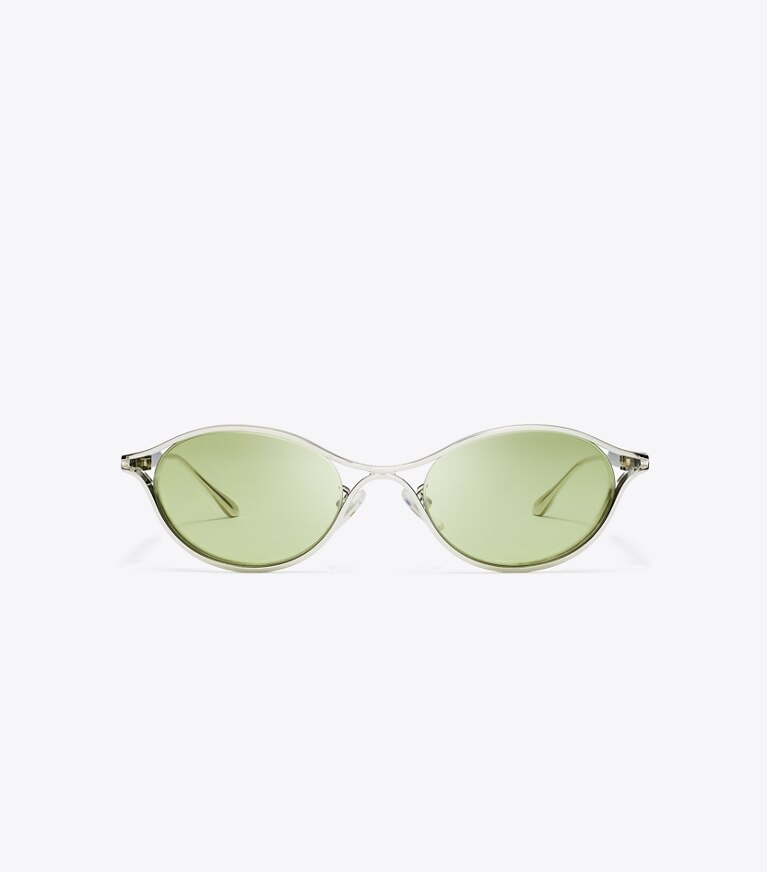 Tory Burch designer occhiali da vista & da sole Occhiali da sole Deco Runway in SILVER/GREEN front