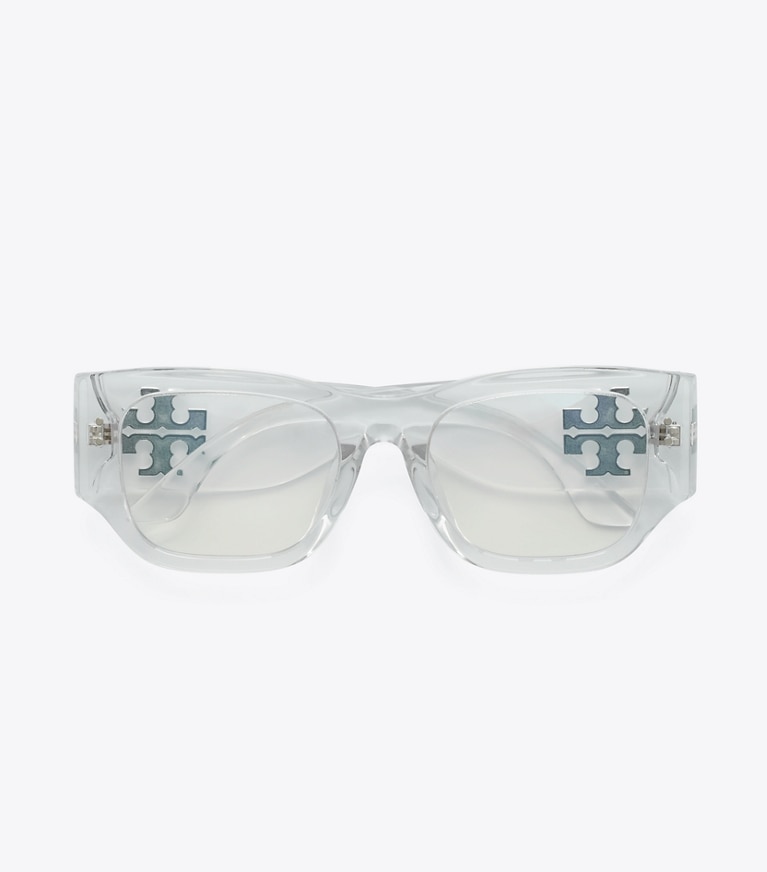 Tory Burch designer occhiali da vista & da sole Occhiali da sole e occhiali anti-luce blu con logo in Blue Light Filtering Eyeglasses, Crystal front