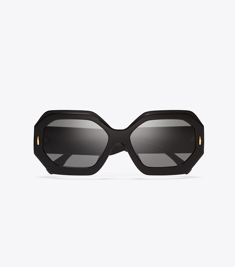 Tory Burch designer occhiali da vista & da sole Occhiali da sole geometrici Miller in BLACK/DARK GREY front