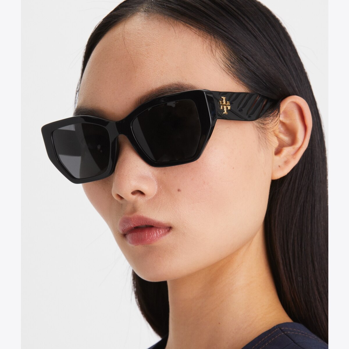 Occhiali da sole geometrici oversize Kira con aste trapuntate Donna Accessori Occhiali da Vista da Sole Tory Burch IT