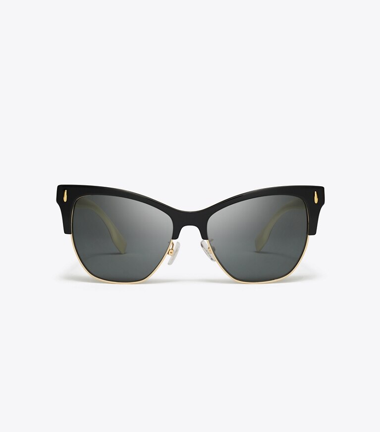 Tory Burch designer occhiali da vista & da sole Occhiali da sole Miller Clubmaster in BLACK/SOLID GREY front