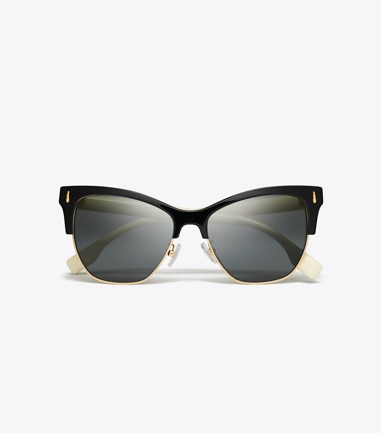 Tory Burch designer occhiali da vista & da sole Occhiali da sole Miller Clubmaster in BLACK/SOLID GREY front