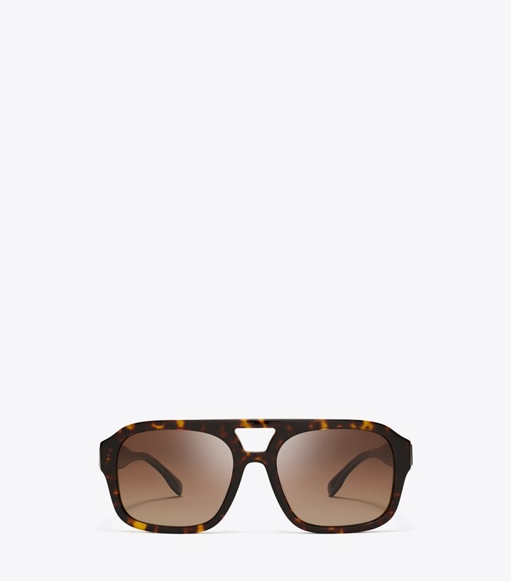 Tory Burch designer occhiali da vista & da sole Occhiali da sole Miller Navigator in DARK TORTOISE/BROWN GRADIENT POLAR front