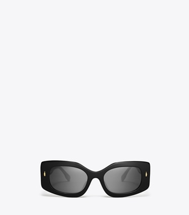 Tory Burch designer occhiali da vista & da sole Occhiali da sole Miller Pushed Rectangle in BLACK/DARK GREY front