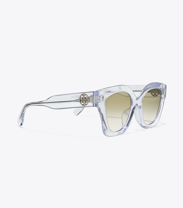 Tory Burch designer occhiali da vista & da sole Occhiali da sole Miller Pushed Square in CLEAR/LIGHT BROWN GRADIENT front