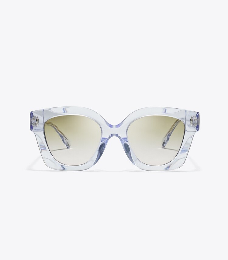 Tory Burch designer occhiali da vista & da sole Occhiali da sole Miller Pushed Square in CLEAR/LIGHT BROWN GRADIENT front