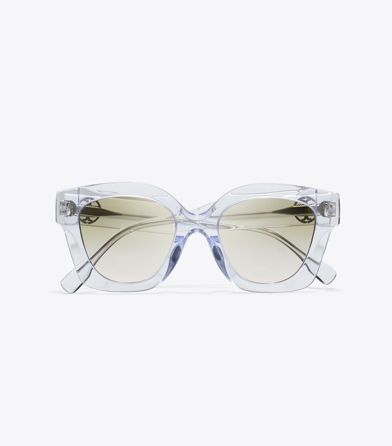 Tory Burch designer occhiali da vista & da sole Occhiali da sole Miller Pushed Square in CLEAR/LIGHT BROWN GRADIENT front