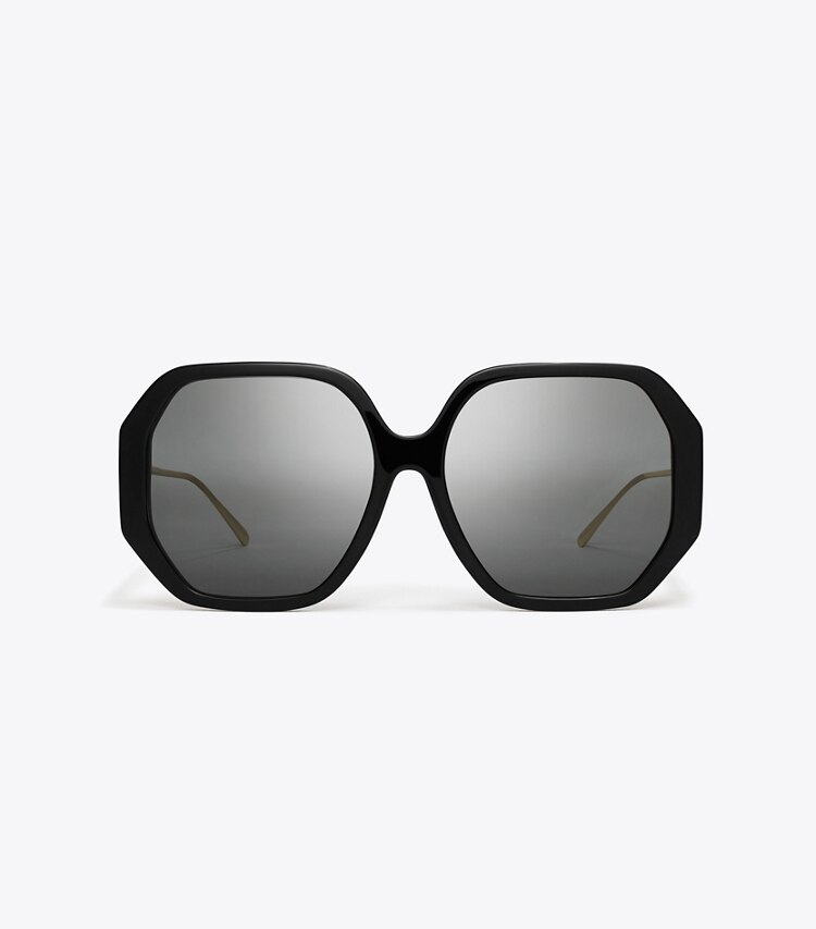 Tory Burch designer occhiali da vista & da sole Occhiali da sole oversize Miller in BLACK/DARK GREY front