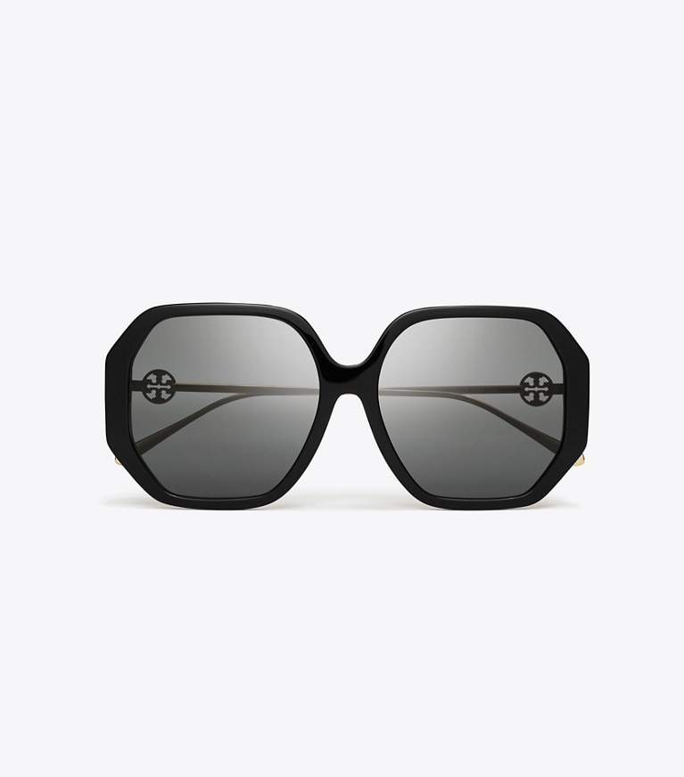 Tory Burch designer occhiali da vista & da sole Occhiali da sole oversize Miller in BLACK/DARK GREY front