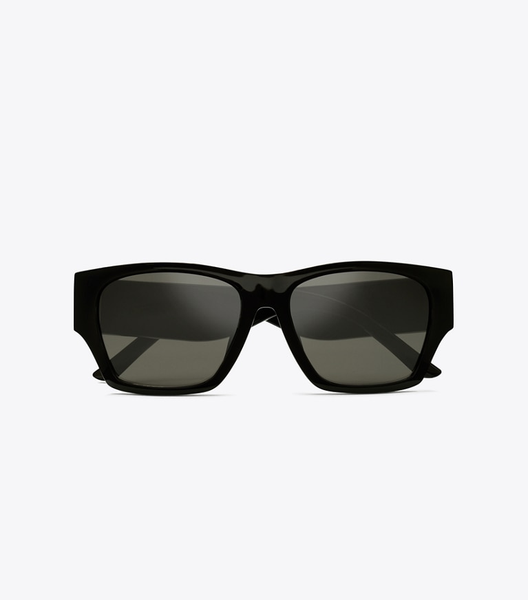 Tory Burch designer occhiali da vista & da sole Occhiali da sole quadrati riciclati in BLACK/GREY front