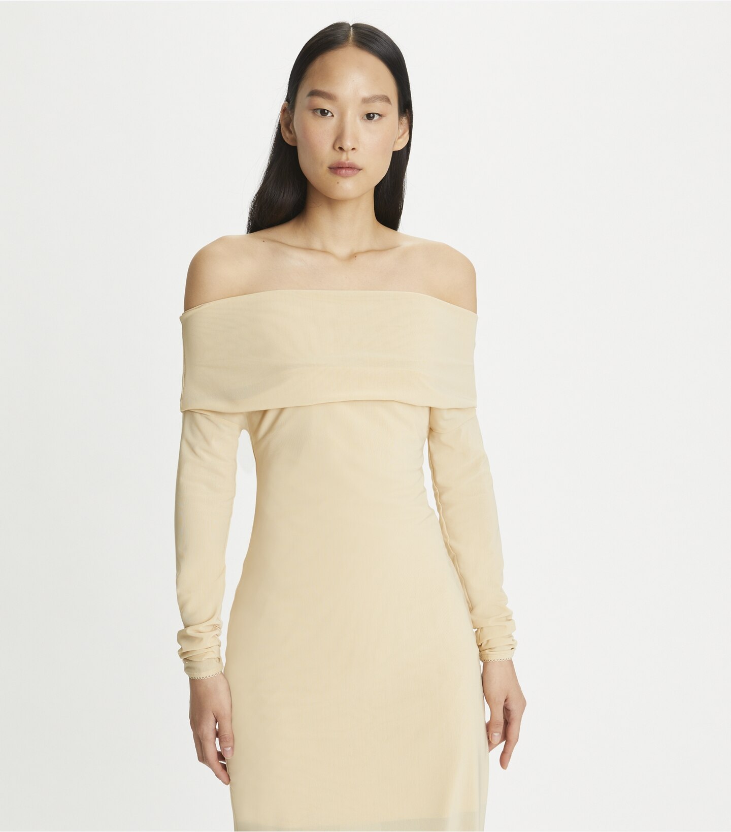 オフショルワンピース★Tory Burch★OFF-SHOULDER MESH DRESS Tory Burch Off-shoulder Mesh Dress In Black | ModeSens