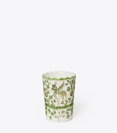 Tory Burch designer candles Oiseau Candle in White/Green front