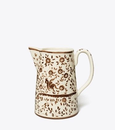 Tory Burch designer tabletop & drinkware Oiseau Pitcher in Brown front