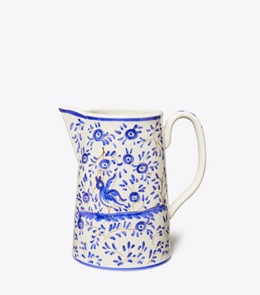 Tory Burch designer vaisselle Oiseau Pitcher in Blue front