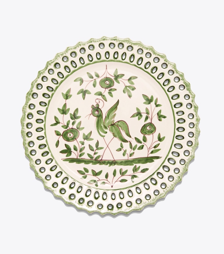 Tory Burch designer tabletop & drinkware Oiseau Salad Plate, Set Of 4 in Green front
