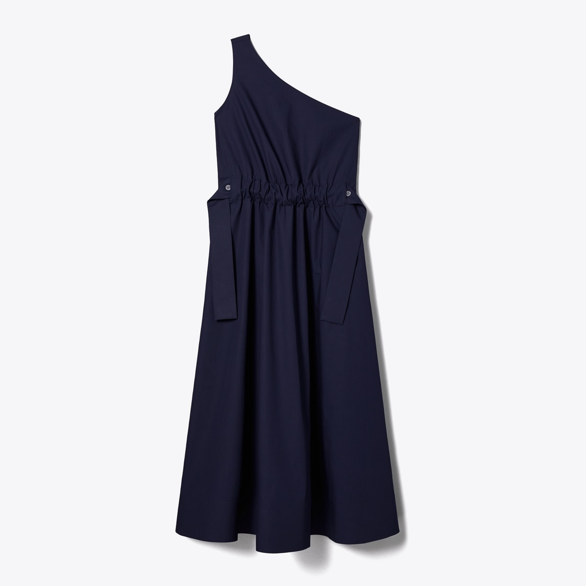 ONE-SHOULDER BELTED COTTON DRESS