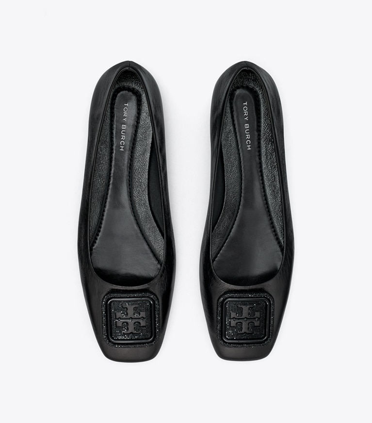 Tory Burch designer flats Online Exclusive: Georgia Pavé Ballet in PERFECT BLACK angle