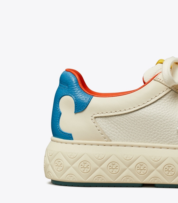 Tory Burch designer sneakers Online Exclusive: Ladybug Sneaker in WHITE / NEW IVORY / COBALT detail