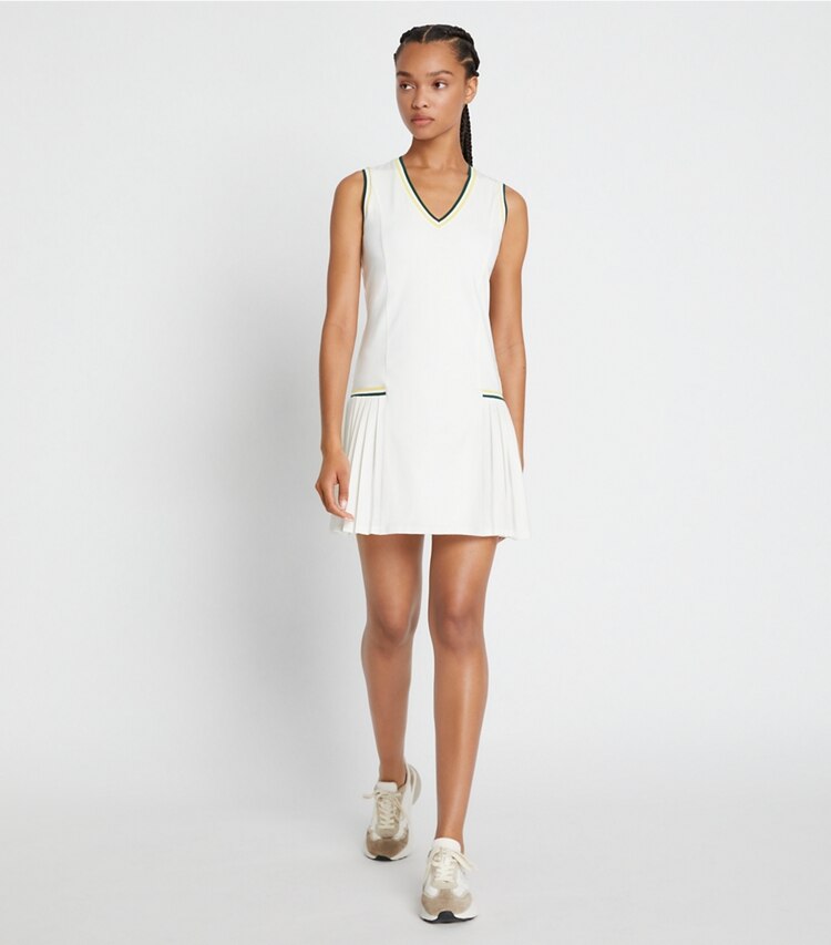 Open Collar VNeck Tennis Dress Women's Designer Dresses Tory Sport