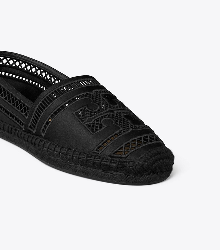 Tory Burch designer espadrilles Open Weave Espadrille in PERFECT BLACK detail
