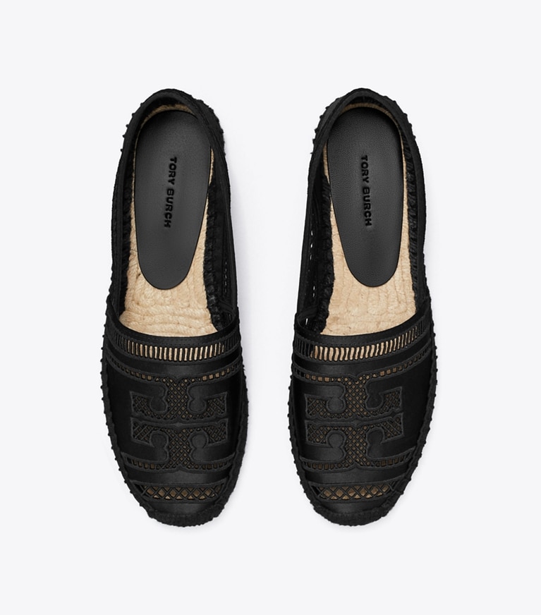 Tory Burch designer espadrilles Open Weave Espadrille in PERFECT BLACK overhead