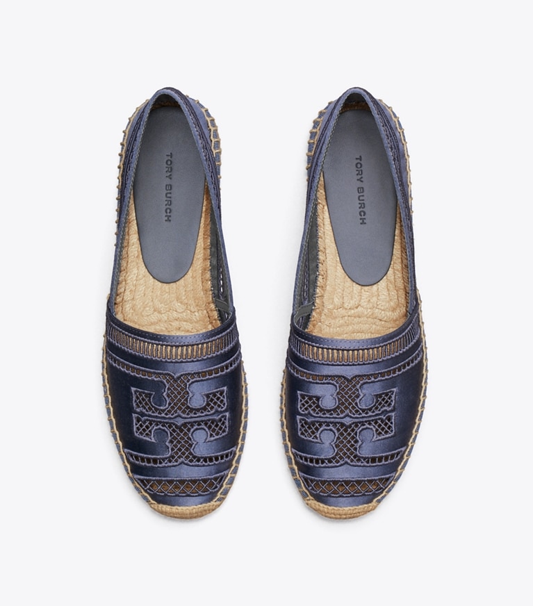Tory Burch designer espadrilles Open Weave Espadrille in BLUESTONE overhead