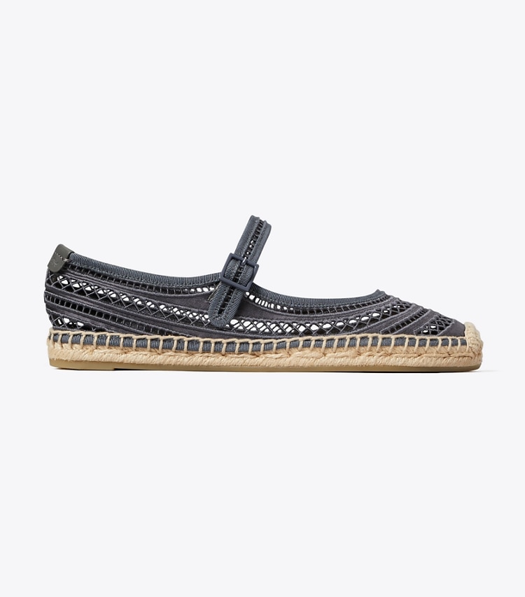 Tory Burch designer espadrilles Open Weave Mary Jane Espadrille in BLUESTONE side