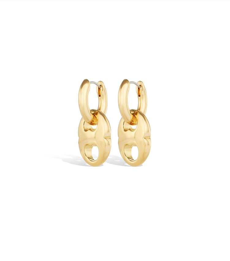 Tory Burch designer orecchini Orecchini a cerchio Gemini piccoli in Light Brass additional