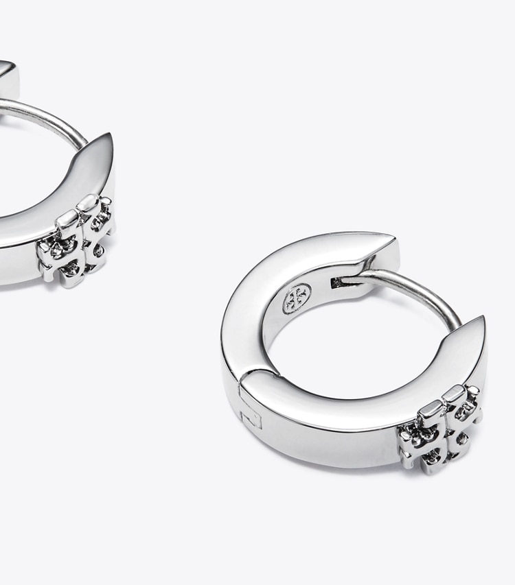 Tory Burch designer orecchini Orecchini a fascia Icon in Tory Silver dettaglio