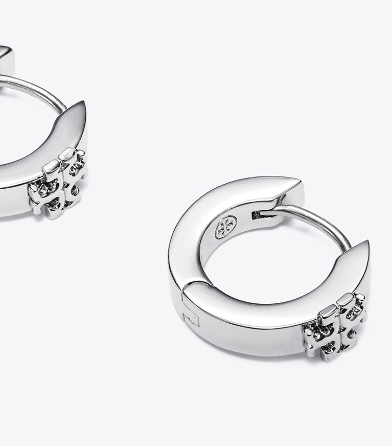 Tory Burch designer orecchini Orecchini a fascia Icon in Tory Silver front