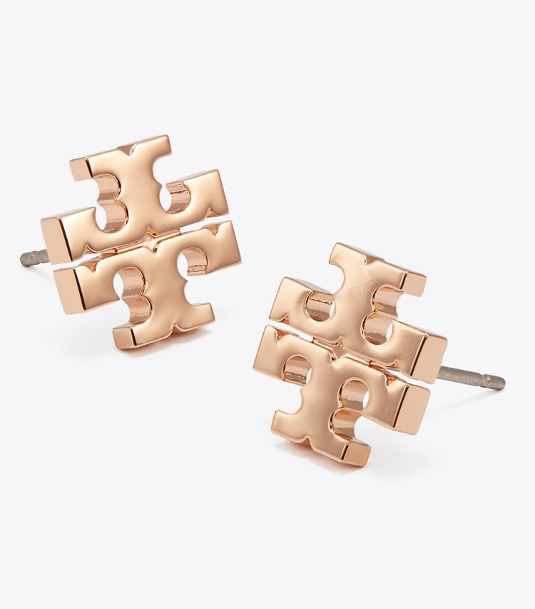 Tory Burch designer orecchini Orecchino a borchia Icon in Rose Gold dettaglio