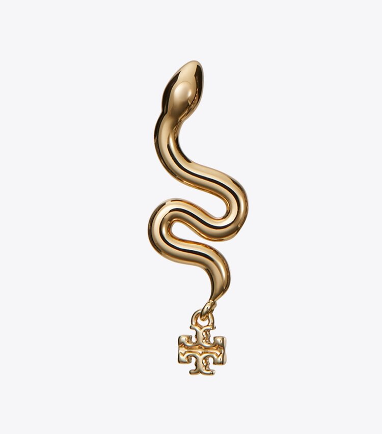 Tory Burch designer orecchini Orecchino a borchia Snake in Tory Gold dettaglio