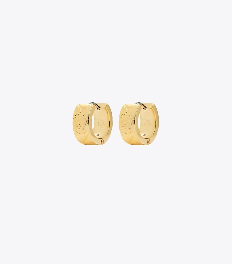 Tory Burch designer orecchini Orecchino a cerchio piccolo T Monogram in Tory Gold front