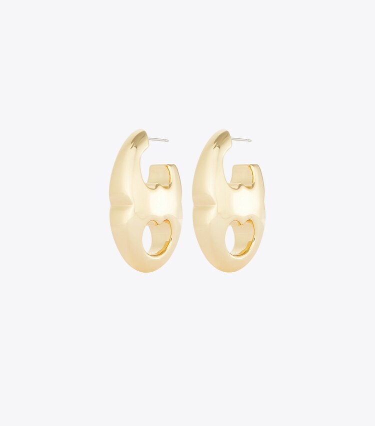 Tory Burch designer orecchini Orecchino Gemini Link in Light Brass front