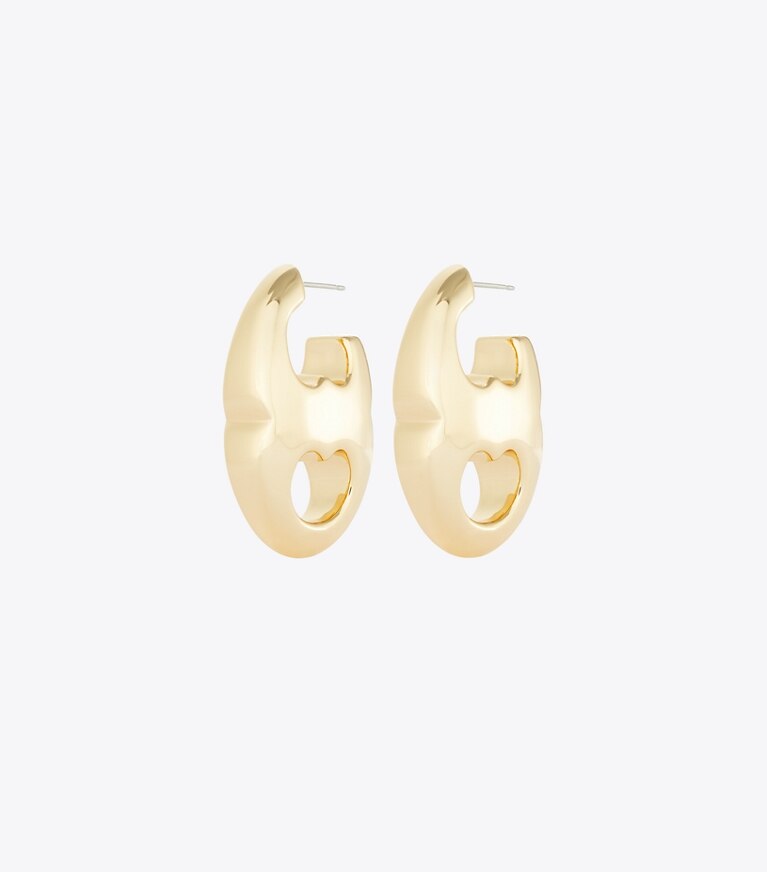 Tory Burch designer orecchini Orecchino Gemini Link in Light Brass front
