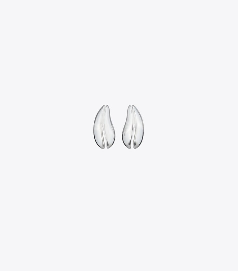 Tory Burch designer orecchini Orecchino Pierced in formato petite in Light Silver front