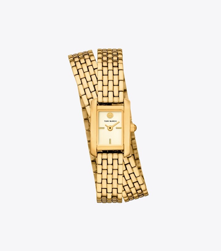 Tory Burch designer orologi da polso Orologio mini Eleanor a doppio giro in IVORY/GOLD front