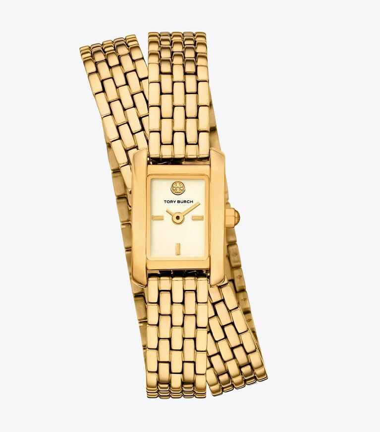 Tory Burch designer orologi da polso Orologio mini Eleanor a doppio giro in IVORY/GOLD front