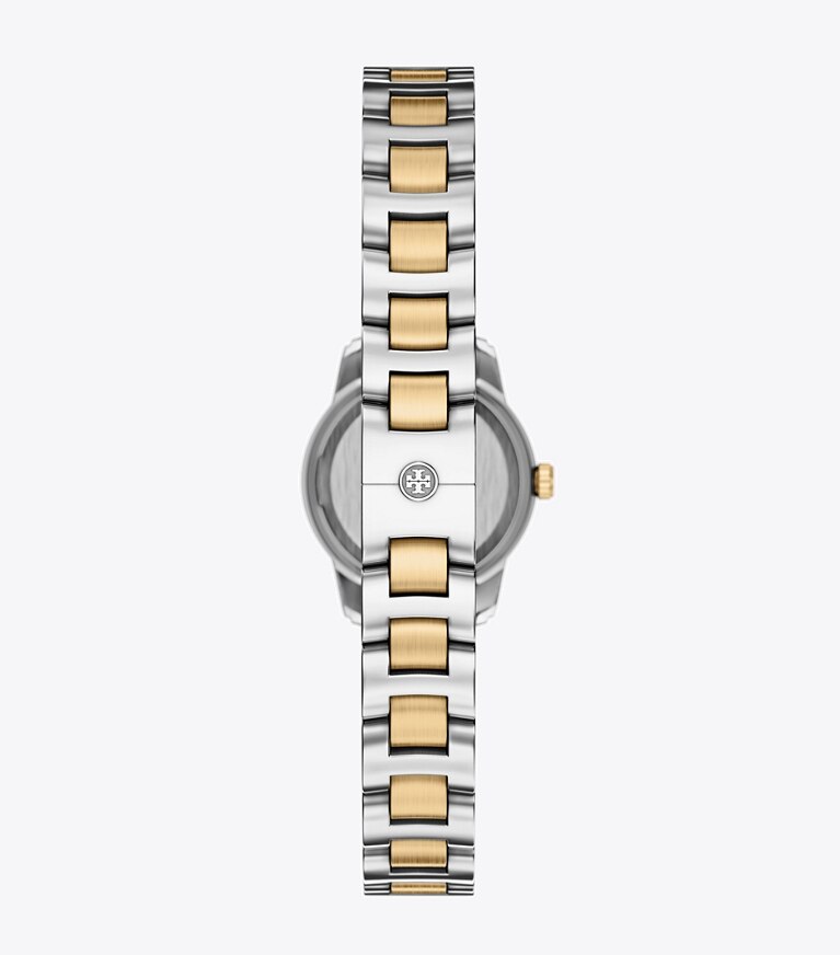Tory Burch designer orologi da polso Orologio Mini Miller in MOP/TWO-TONE indietro