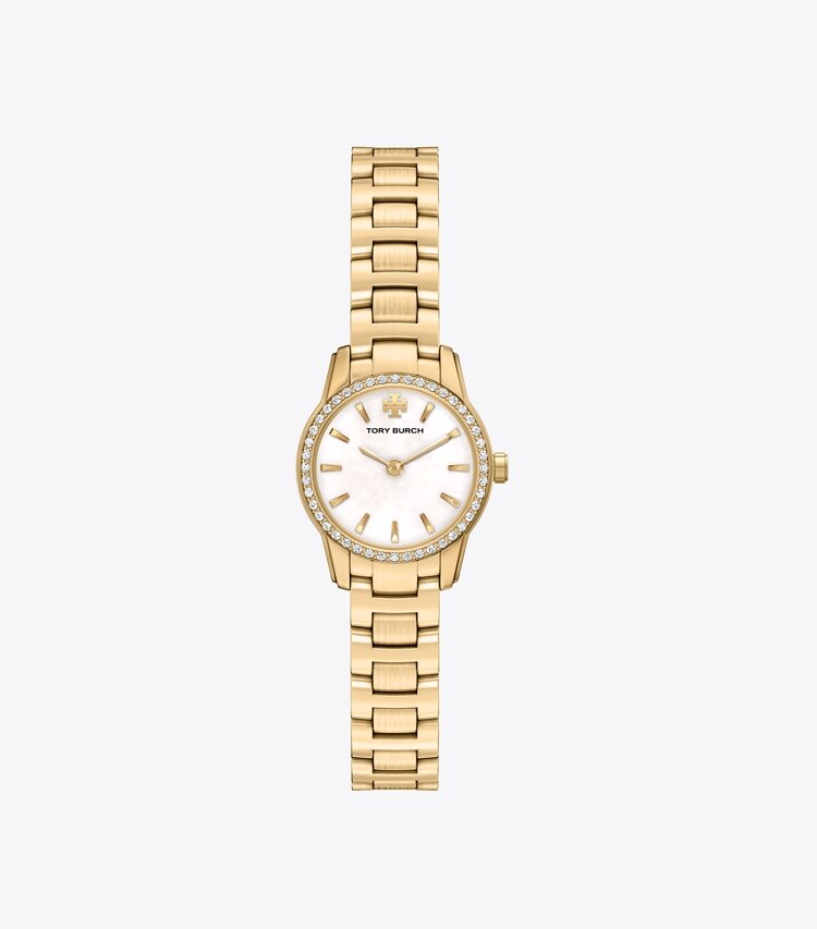 Tory Burch designer orologi da polso Orologio Mini Miller in MOP/PALE GOLD/PAVE front