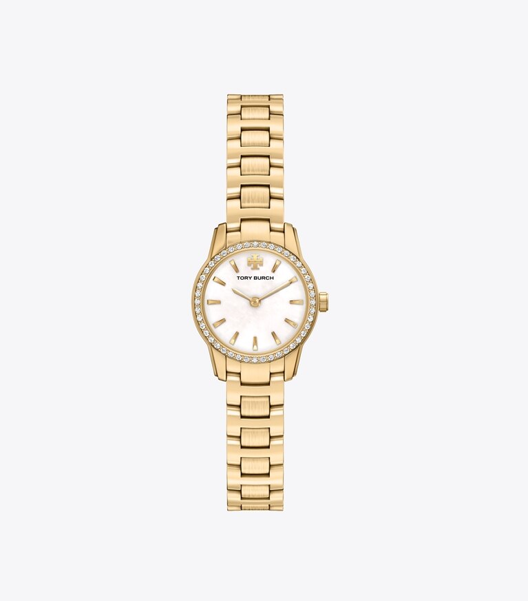 Tory Burch designer orologi da polso Orologio Mini Miller in MOP/PALE GOLD/PAVE front