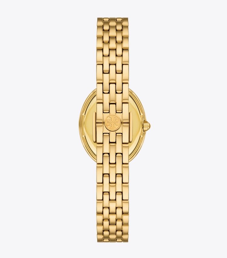 Tory Burch designer strap watches Oval Watch in MOP/STONES/GOLD back