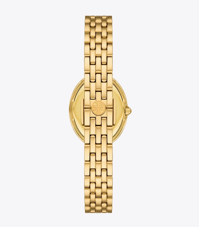 Tory Burch designer armbanduhren Oval Watch in GREEN-TINTED MOP/STONES/GOLD front