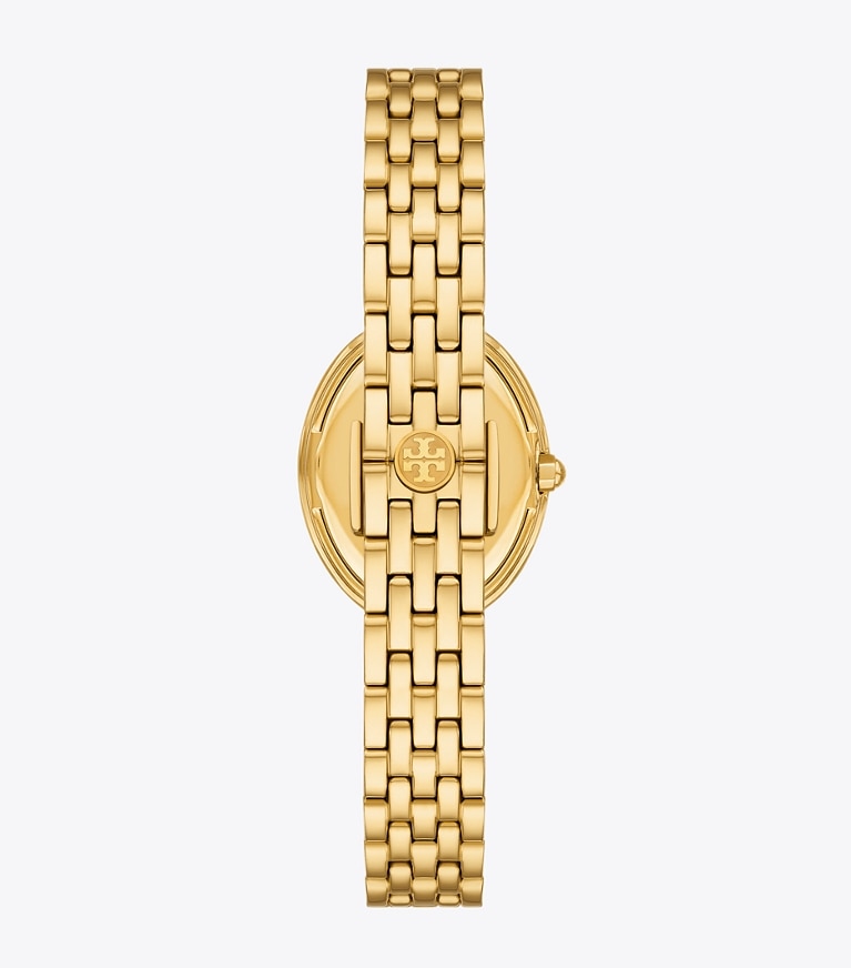 Tory Burch designer strap watches Oval Watch in MALACHITE/GOLD front