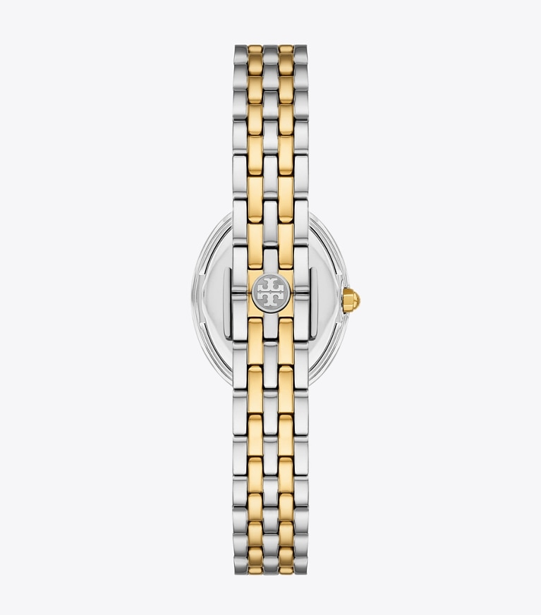 Tory Burch designer strap watches Oval Watch in LIGHT PINK TINTED MOP/TWO-TONE front